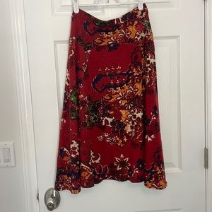 Anthropologie Patterned Midi Skirt